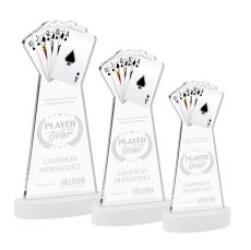 Poker White on Alberton Base Unique Crystal Award - Awards and Trophies