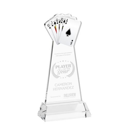Awards and Trophies - Crystal Awards - Poker Clear on Hartford Base Unique Crystal Award