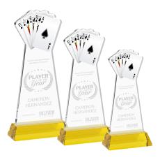 Poker Gold on Hartford Base Unique Crystal Award - Awards and Trophies