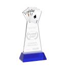 Poker Blue on Hartford Base Unique Crystal Award