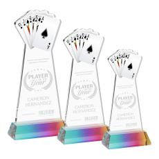 Poker Prismatic on Hartford Base Unique Crystal Award - Awards and Trophies