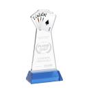 Poker Sky Blue on Hartford Base Unique Crystal Award