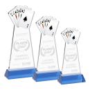 Poker Sky Blue on Hartford Base Unique Crystal Award