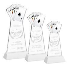 Poker White on Hartford Base Unique Crystal Award - Awards and Trophies