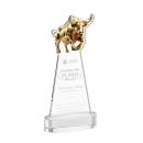 Raging Bull Clear on Alberton Base Animals Crystal Award