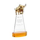 Raging Bull Amber on Alberton Base Animals Crystal Award