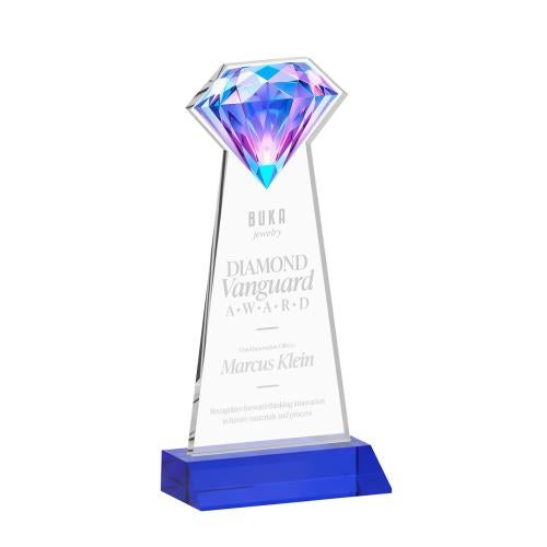 Awards and Trophies - Crystal Awards - Gemstone Blue Crystal Award