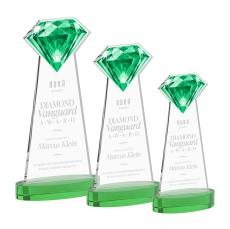 Gemstone Green on Alberton Base Crystal Award - Colored Crystal Awards