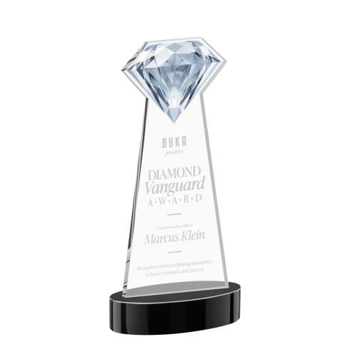 Awards and Trophies - Crystal Awards - Gemstone Black on Alberton Base Crystal Award