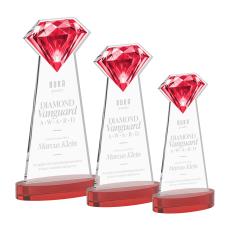 Gemstone Red on Alberton Base Crystal Award - Colored Crystal Awards