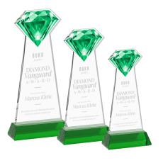 Gemstone Green on Hartford Base Crystal Award - Colored Crystal Awards