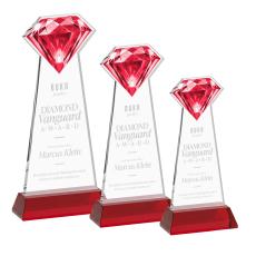 Gemstone Red on Hartford Base Crystal Award - Colored Crystal Awards
