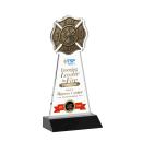 Fire Dept Full Color Black Unique Crystal Award