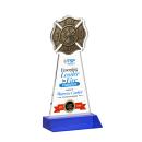 Fire Dept Full Color Blue Unique Crystal Award