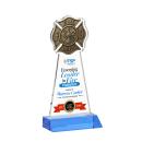 Fire Dept Full Color Sky Blue Unique Crystal Award