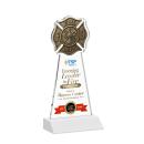 Fire Dept Full Color White Unique Crystal Award