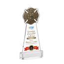 Fire Dept Full Color Clear on Alberton Base Unique Crystal Award