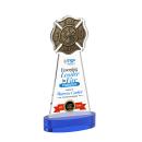 Fire Dept Full Color Blue on Alberton Base Unique Crystal Award