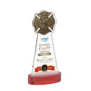 Fire Dept Full Color Red on Alberton Base Unique Crystal Award