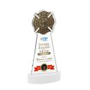 Fire Dept Full Color White on Alberton Base Unique Crystal Award
