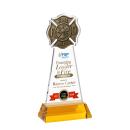 Fire Dept Full Color Amber on Hartford Base Unique Crystal Award