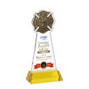 Fire Dept Full Color Gold on Hartford Base Unique Crystal Award