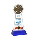 Fire Dept Full Color Blue on Hartford Base Unique Crystal Award