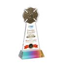 Fire Dept Full Color Prismatic on Hartford Base Unique Crystal Award