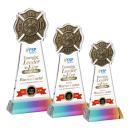 Fire Dept Full Color Prismatic on Hartford Base Unique Crystal Award