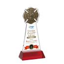 Fire Dept Full Color Red on Hartford Base Unique Crystal Award