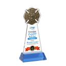 Fire Dept Full Color Sky Blue on Hartford Base Unique Crystal Award