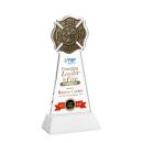 Fire Dept Full Color White on Hartford Base Unique Crystal Award