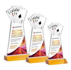 Poker Full Color Amber Unique Crystal Award - Awards and Trophies