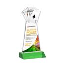 Poker Full Color Green Unique Crystal Award