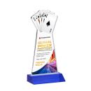 Poker Full Color Blue Unique Crystal Award