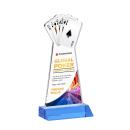 Poker Full Color Sky Blue Unique Crystal Award