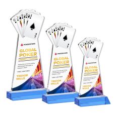 Poker Full Color Sky Blue Unique Crystal Award - Awards and Trophies