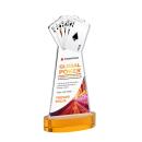 Poker Full Color Amber on Alberton Base Unique Crystal Award