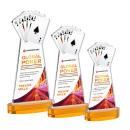 Poker Full Color Amber on Alberton Base Unique Crystal Award