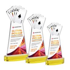 Poker Full Color Gold on Alberton Base Unique Crystal Award - Awards and Trophies