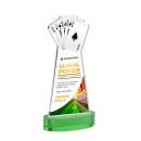 Poker Full Color Green on Alberton Base Unique Crystal Award