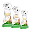 Poker Full Color Green on Alberton Base Unique Crystal Award