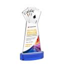 Poker Full Color Blue on Alberton Base Unique Crystal Award