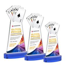 Poker Full Color Blue on Alberton Base Unique Crystal Award - Awards and Trophies