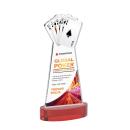 Poker Full Color Red on Alberton Base Unique Crystal Award