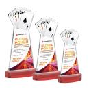 Poker Full Color Red on Alberton Base Unique Crystal Award