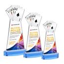 Poker Full Color Sky Blue on Alberton Base Unique Crystal Award