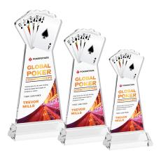 Poker Full Color Clear on Hartford Base Unique Crystal Award - Awards and Trophies
