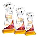 Poker Full Color Amber on Hartford Base Unique Crystal Award