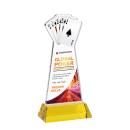 Poker Full Color Gold on Hartford Base Unique Crystal Award